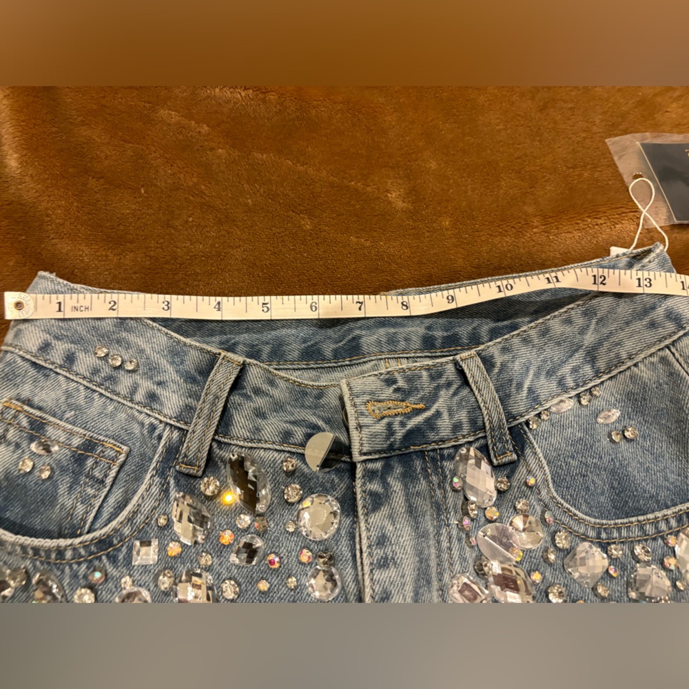 Embellished High Rise Jeans